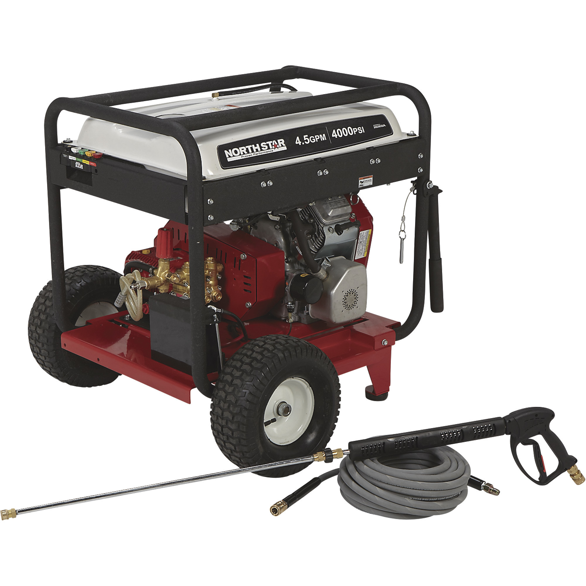NorthStar Gas Cold Water Pressure Washer, 4000 PSI, 4.5 GPM, Electric Start, Belt Drive